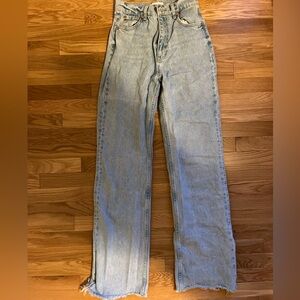 Straight leg light washed jeans